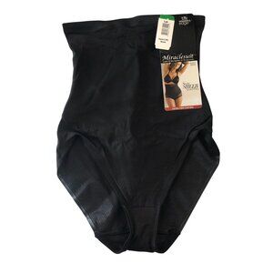 Miraclesuit Hi Waist Brief Shapewear Extra Firm Control Sheer Shaping Black L
